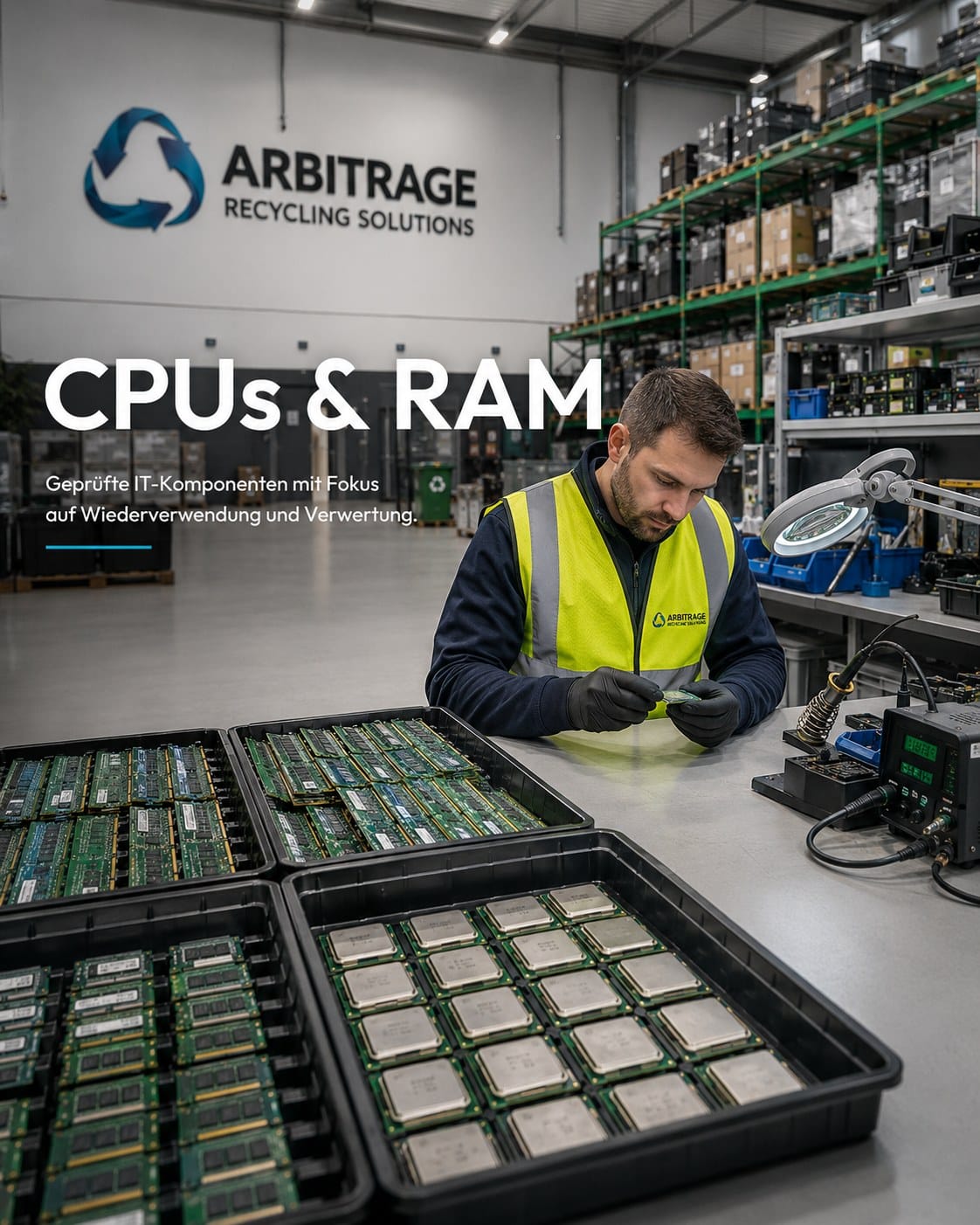 Arbitrage Recycling – Elektronikbauteile für Wiederverwendung und Recycling