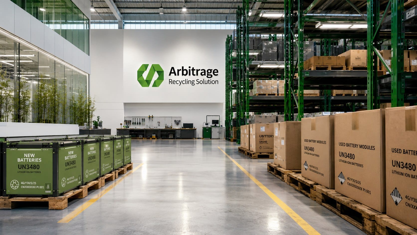 Geordnete Lagerfläche für die technische Batterievorbereitung