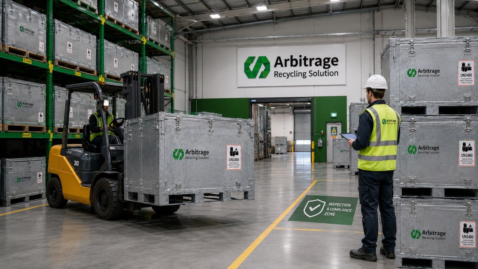 Wareneingang und Bestandsaufnahme für Batterien und Elektronik