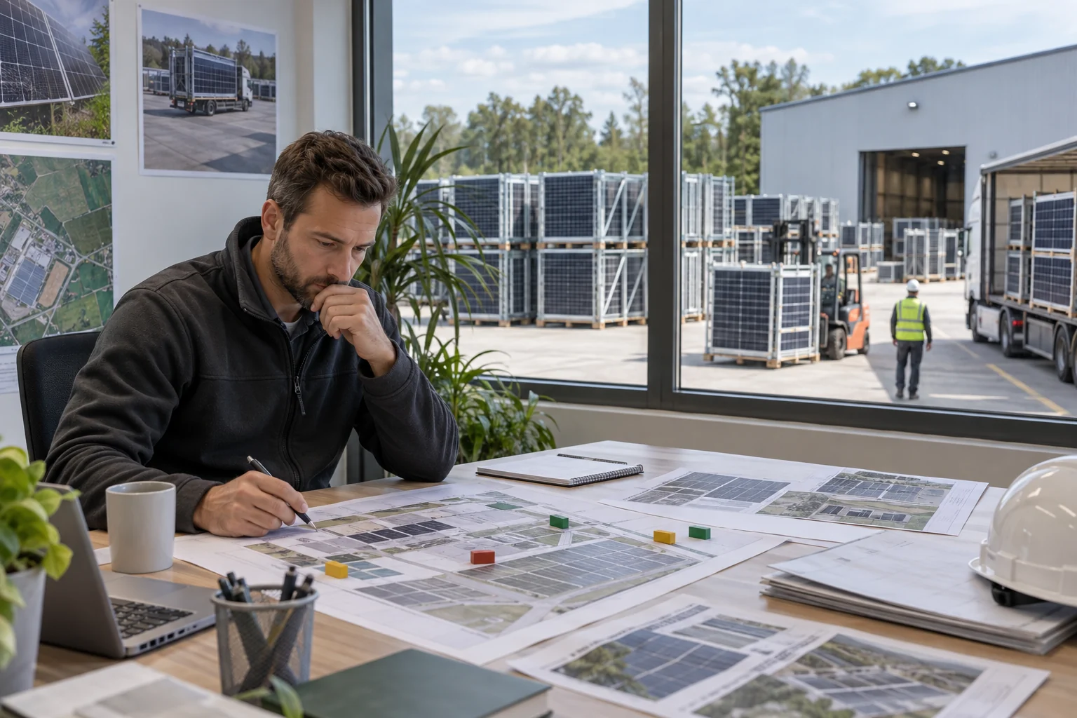 Planung von Solarmodulbeständen und Übergaben an mehreren Standorten